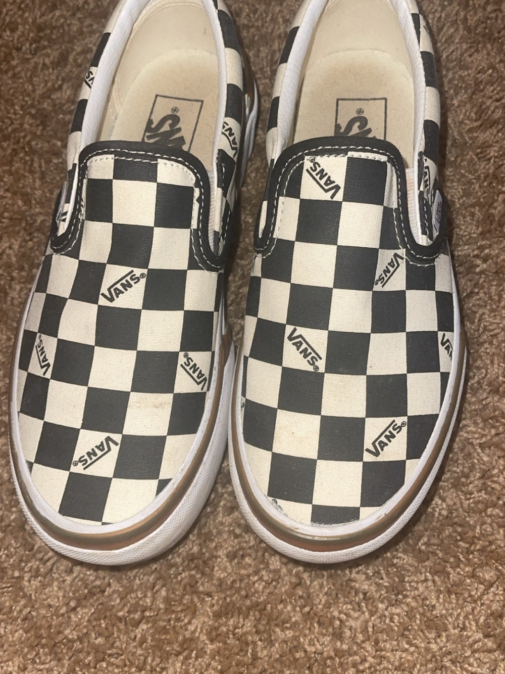 Vans  Slip-On Checkerboard Sneakers - Black & White